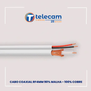 Cabo coaxial RF 4mm 90% - COBRE